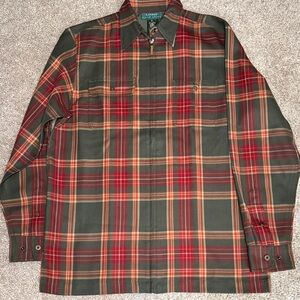 Lauren Ralph Lauren Brown and Red Plaid Shirt